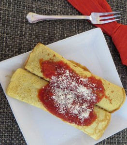 Roasted Vegetable Egg Crêpe Cannelloni with Chèvre